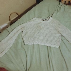 Forever 21 Grey Cropped Sweater